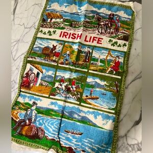 Vintage linen” Irish life “ hand towel linen towel